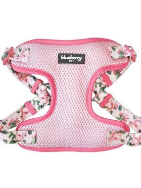 NWT - Blueberry Pet Rose Flower Print Padded Dog Harness Vest - Rose - Size L